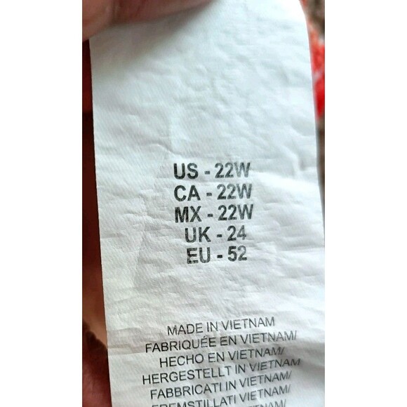 LA BLANCA Island Goddess One Piece Swimsuit 22W Orange Multi-Strap Cross-Back - Picture 3 of 5